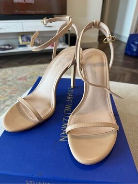 Stuart Weitzman Dancer 95 Sandal - Golden Beige